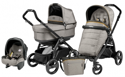 Коляска 3 в 1 Peg Perego Book Plus Pop Up Set Modular (прогулочный блок Pop-Up Completo) Luxe Grey