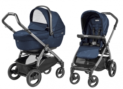 Коляска 2 в 1 Peg Perego Book 51S XL Modular System (прогулочный блок Pop-Up Sportivo, шасси White/Black) Geo Navy