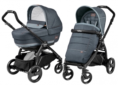 Коляска 2 в 1 Peg Perego Book Plus Elite Modular System (прогулочный блок Pop-Up Completo) Blue Denim Elite