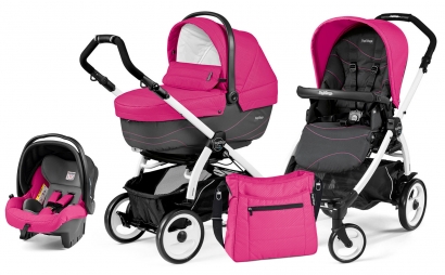 Коляска 3 в 1 Peg Perego Book 51 XL Modular System (прогулочный блок Pop-Up Sportivo, шасси White/Black) Bloom Pink