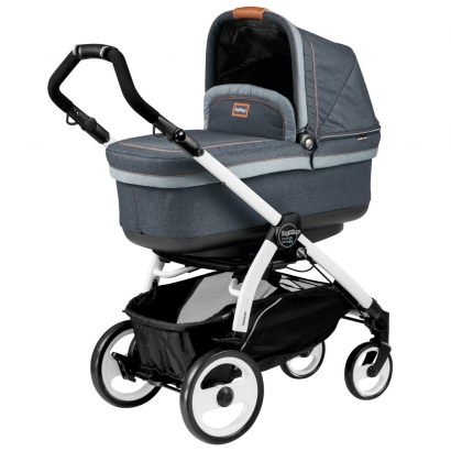 Коляска для новорожденных Peg Perego Book 51 Navetta Pop Up (шасси White/Black) Blue Denim