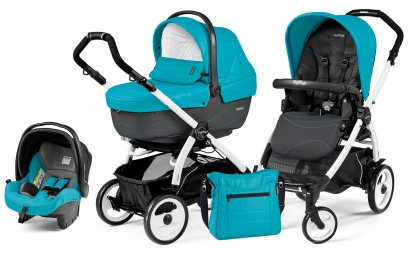 Коляска 3 в 1 Peg Perego Book 51 XL Set Modular (прогулочный блок Pop-Up Sportivo, шасси White/Black) Bloom Scuba