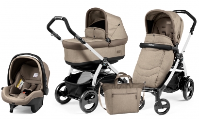 Коляска 3 в 1 Peg Perego Book 51 Pop Up Set Modular (шасси White/Black) Team Cream
