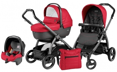 Коляска 3 в 1 Peg Perego Book S XL Modular System (прогулочный блок Pop-Up Sportivo, шасси Jet) Bloom Red