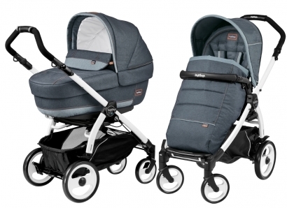 Коляска 2 в 1 Peg Perego Book 51 Elite Combo (прогулочный блок Pop-Up Completo, шасси Jet) Blue Denim Elite