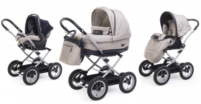 Коляска 3 в 1 Peg Perego Culla Elite Auto Velo + Seggiolino Giro + Viaggio SL Luxe Beige