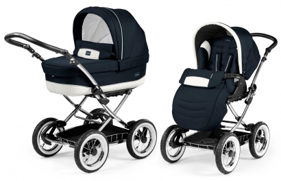 Коляска 2 в 1 Peg Perego Culla Elite Chrome + Seggiolino Giro Luxe Blue