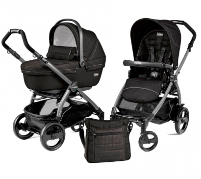 Коляска 2 в 1 Peg Perego Book 51 XL Modular System (прогулочный блок Pop-Up Sportivo, шасси Jet) Mod Black
