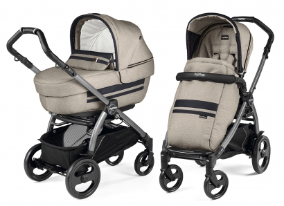 Коляска 2 в 1 Peg Perego Book 51 Elite Combo (прогулочный блок Pop-Up Completo, шасси Jet) Luxe Ecru