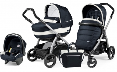 Коляска 3 в 1 Peg Perego Book 51 XL Modular System (прогулочный блок Pop-Up Completo, шасси White/Black) Riviera