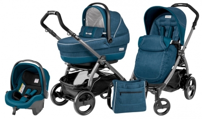 Коляска 3 в 1 Peg Perego Book 51 XL Set Modular (прогулочный блок Pop-Up Completo, шасси Jet) Saxony Blue