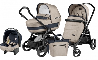 Коляска 3 в 1 Peg Perego Book Plus Elite Modular System (прогулочный блок Pop-Up Completo) Luxe Beige