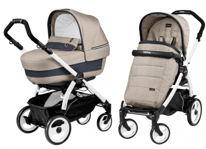 Коляска 2 в 1 Peg Perego Book 51 Elite Combo (прогулочный блок Pop-Up Completo, шасси Jet) Luxe Beige