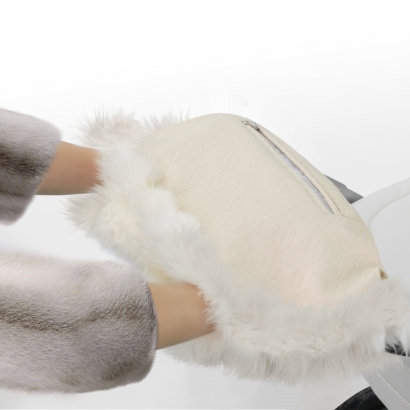 Муфта для рук на коляску Esspero Julia (натуральный мех) Cream ST