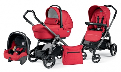 Коляска 3 в 1 Peg Perego Book S XL Modular System (прогулочный блок Pop-Up Sportivo, шасси Jet) Mod Red