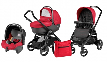 Коляска 3 в 1 Peg Perego Book Plus XL Set Modular (прогулочный блок Pop-Up Sportivo) Bloom Red
