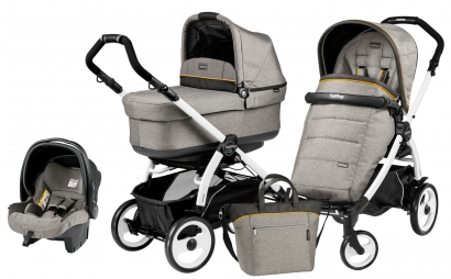 Коляска 3 в 1 Peg Perego Book 51 Pop Up Set Modular (шасси White/Black) Luxe Grey