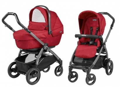 Коляска 2 в 1 Peg Perego Book 51S XL Modular System (прогулочный блок Pop-Up Sportivo, шасси Jet) Geo Red