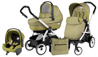 Коляска 3 в 1 Peg Perego Book Plus XL Modular System (прогулочный блок Pop-Up Completo) Green Tea