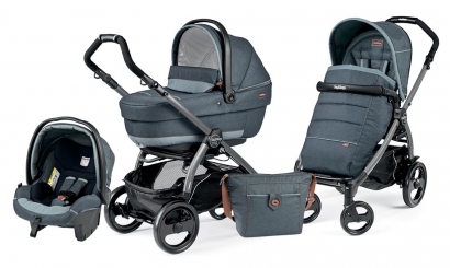 Коляска 3 в 1 Peg Perego Book 51 XL Modular System (прогулочный блок Pop-Up Completo, шасси Jet) Blue Denim
