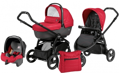 Коляска 3 в 1 Peg Perego Book Scout XL Modular System (прогулочный блок Pop-Up Sportivo) Bloom Red