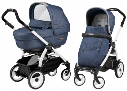 Коляска 2 в 1 Peg Perego Book 51 Elite Combo (прогулочный блок Pop-Up Completo, шасси Jet) Urban Denim