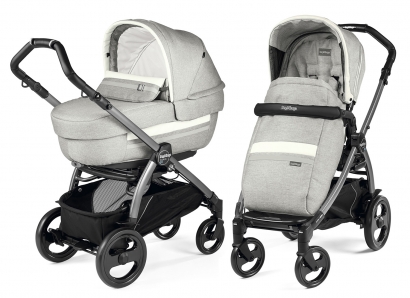 Коляска 2 в 1 Peg Perego Book 51 Elite Combo (прогулочный блок Pop-Up Completo, шасси Jet) Luxe Pure