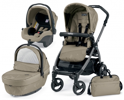 Коляска 3 в 1 Peg Perego Book 51S Geo Set Modular (шасси White/Black) Geo Beige