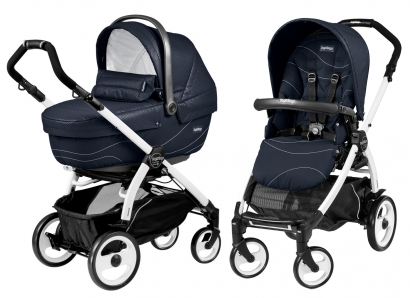 Коляска 2 в 1 Peg Perego Book 51 XL Modular System (прогулочный блок Pop-Up Sportivo, шасси White/Black) Bloom Navy