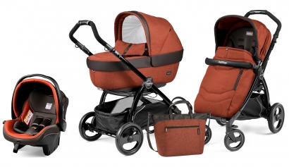 Коляска 3 в 1 Peg Perego Book Plus Elite Set Modular (прогулочный блок Pop-Up Completo) Terracotta