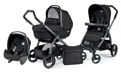 Коляска 3 в 1 Peg Perego Book S XL Modular System (прогулочный блок Pop-Up Sportivo, шасси Jet) Mod Black