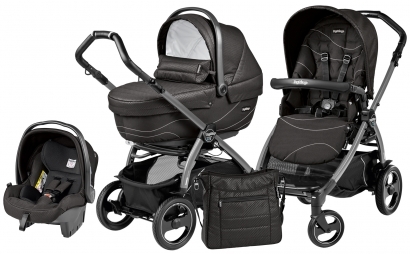 Коляска 3 в 1 Peg Perego Book 51 S XL Set Modular (прогулочный блок Pop-Up Sportivo, шасси Jet) Bloom Black