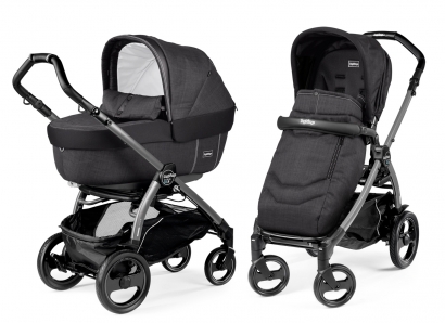 Коляска 2 в 1 Peg Perego Book 51 S Elite Combo (прогулочный блок Pop-Up Completo, шасси White/Black) Onyx