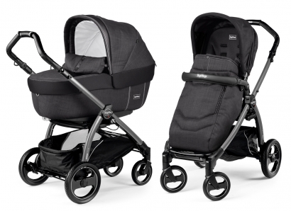 Коляска 2 в 1 Peg Perego Book S Elite Combo (прогулочный блок Pop-Up Completo, шасси White/Black) Onyx