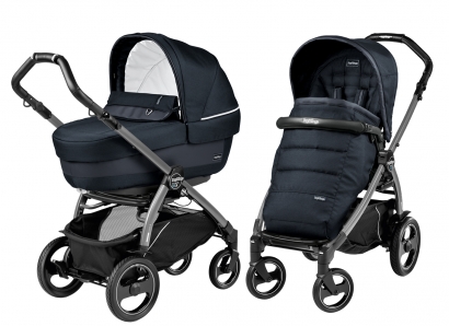 Коляска 2 в 1 Peg Perego Book 51 S Elite Combo (прогулочный блок Pop-Up Completo, шасси White/Black) Luxe Bluenight