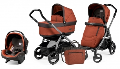 Коляска 3 в 1 Peg Perego Book 51S Pop Up Set Modular (шасси Jet) Terracotta