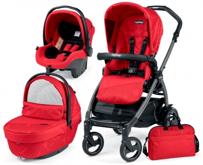 Коляска 3 в 1 Peg Perego Book 51S Geo Set Modular (шасси White/Black) Geo Red