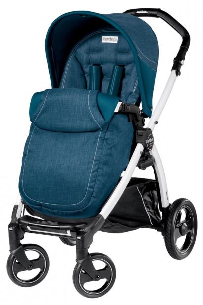 Прогулочная коляска Peg Perego Book S Pop-Up Completo (шасси White/Black) Saxony Blue