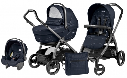 Коляска 3 в 1 Peg Perego Book S XL Modular System (прогулочный блок Pop-Up Sportivo, шасси Jet) Bloom Navy