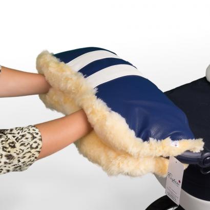 Муфта для рук на коляску Esspero Bear (натуральный мех) Navy