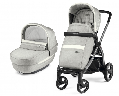 Коляска 2 в 1 Peg Perego Book S Elite Combo (прогулочный блок Pop-Up Completo, шасси White/Black) Luxe Pure