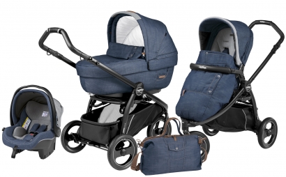 Коляска 3 в 1 Peg Perego Book Scout Elite Set Modular (прогулочный блок Pop-Up Completo) Urban Denim