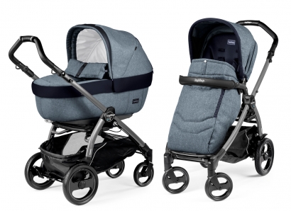 Коляска 2 в 1 Peg Perego Book 51 S Elite Combo (прогулочный блок Pop-Up Completo, шасси White/Black) Horizon