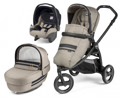 Коляска 3 в 1 Peg Perego Book Scout Elite Set Modular (прогулочный блок Pop-Up Completo) Luxe Ecru