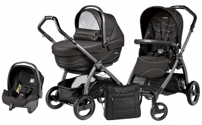 Коляска 3 в 1 Peg Perego Book S XL Modular System (прогулочный блок Pop-Up Sportivo, шасси Jet) Bloom Black