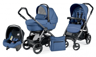 Коляска 3 в 1 Peg Perego Book 51 XL Set Modular (прогулочный блок Pop-Up Sportivo, шасси Jet) Mod Bluette