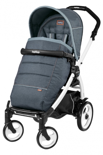 Прогулочная коляска Peg Perego Book 51 Pop-Up Completo (шасси White/Black) Blue Denim
