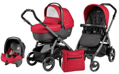 Коляска 3 в 1 Peg Perego Book 51 XL Set Modular (прогулочный блок Pop-Up Sportivo, шасси Jet) Bloom Red