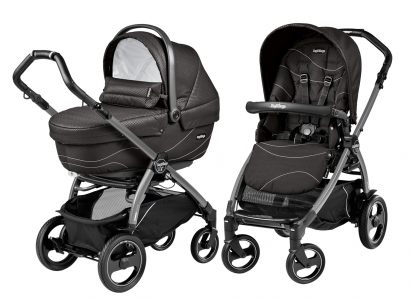 Коляска 2 в 1 Peg Perego Book 51S XL Modular System (прогулочный блок Pop-Up Sportivo, шасси Jet) Bloom Black