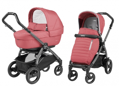 Коляска 2 в 1 Peg Perego Book 51 S Elite Combo (прогулочный блок Pop-Up Completo, шасси White/Black) Breeze Coral